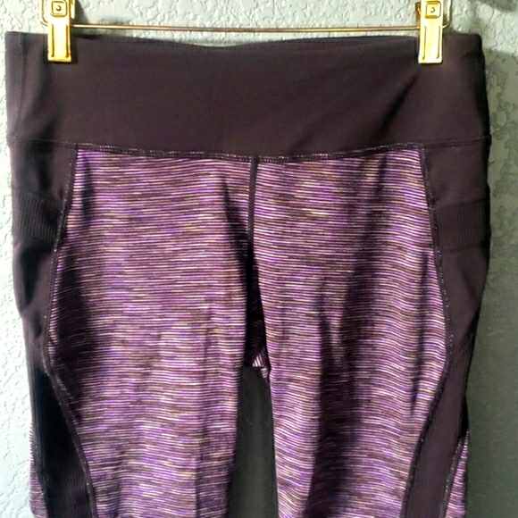 Athleta Purple Heather Striped Tangram Capri - Picture 3 of 6